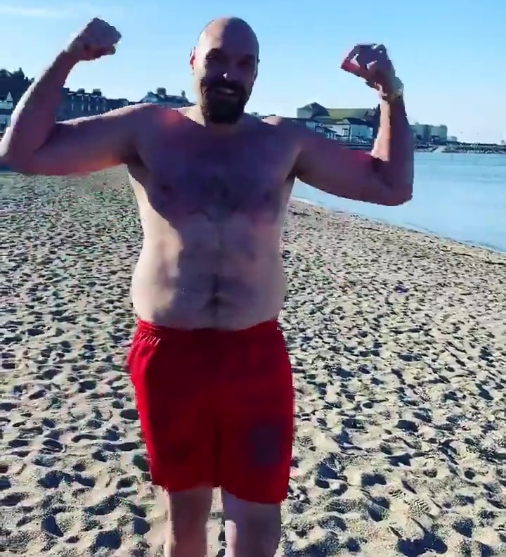 Tyson previously shared this picture of himself on the beach in Morecambe