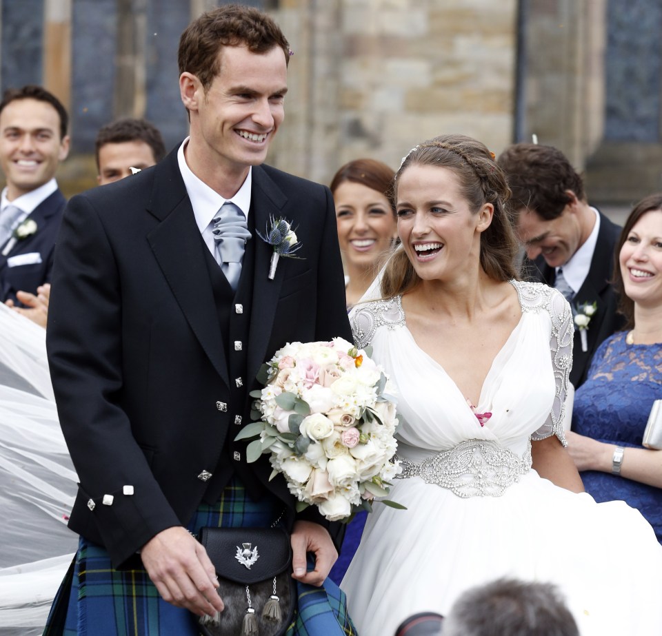 Andy Murray and wife Kim after their wedding in Dunblane, Scotland