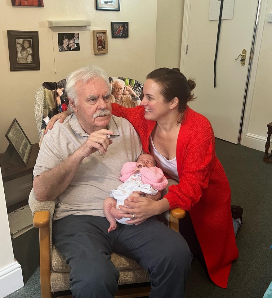 Nina enjoyed spending some quality time with her dad Chris as he got to know his new granddaughter