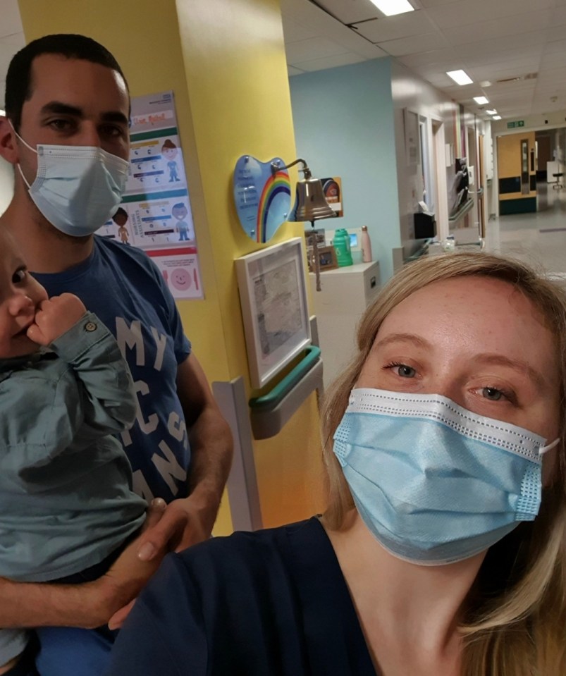 The family, from Manchester, during one of many hospital visits