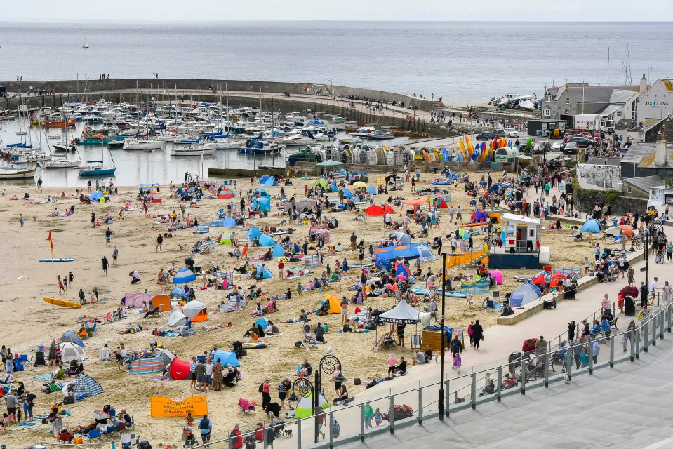 Lyme Regis beach will also likely be filled after Brits soaked up the sunshine on Sunday