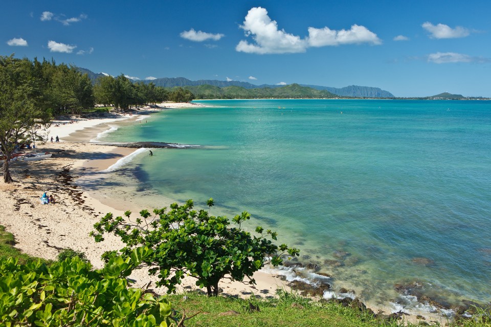 The Scottish island has been likened to Hawaii (pictured) thanks to its stretches of golden sand and waves