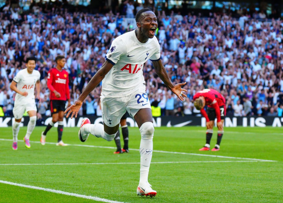 Sarr celebrates his Spurs opener