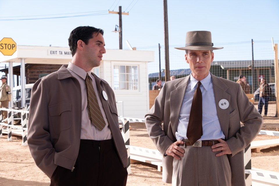 Cillian Murphy as J Robert Oppenheimer and Benny Safdie as Edward Teller