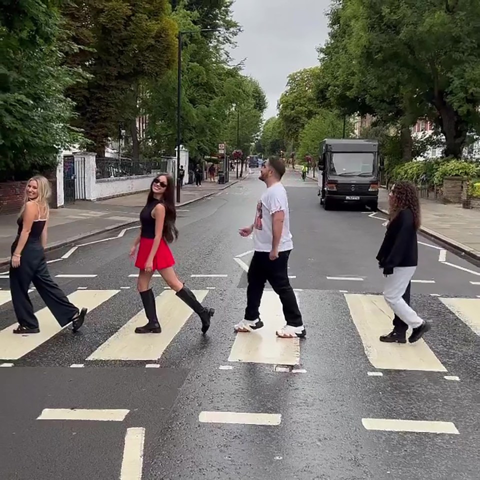 She also fooled around outside the iconic Abbey Road Studios