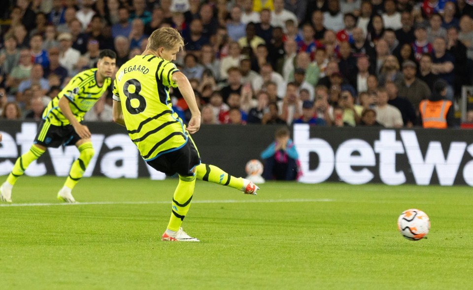 Odegaard slotted his penalty into the bottom corner