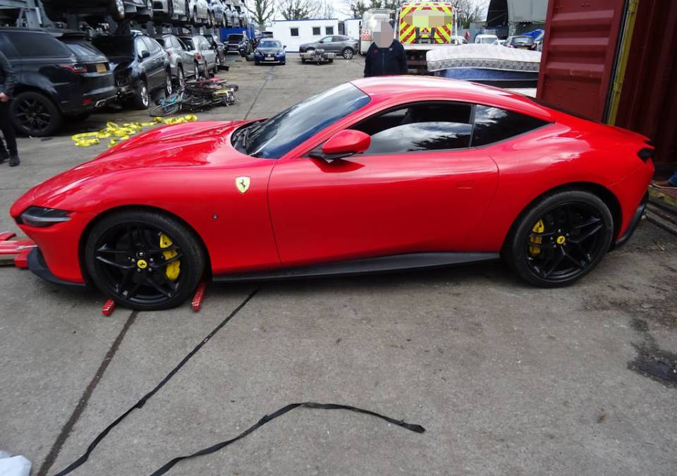 The Premier League player has been reunited with his flash red Ferrari