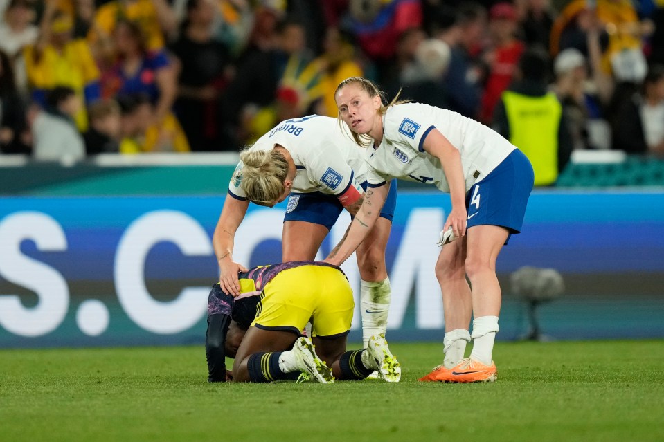 England stars followed suit as they consoled Colombia's players after the match