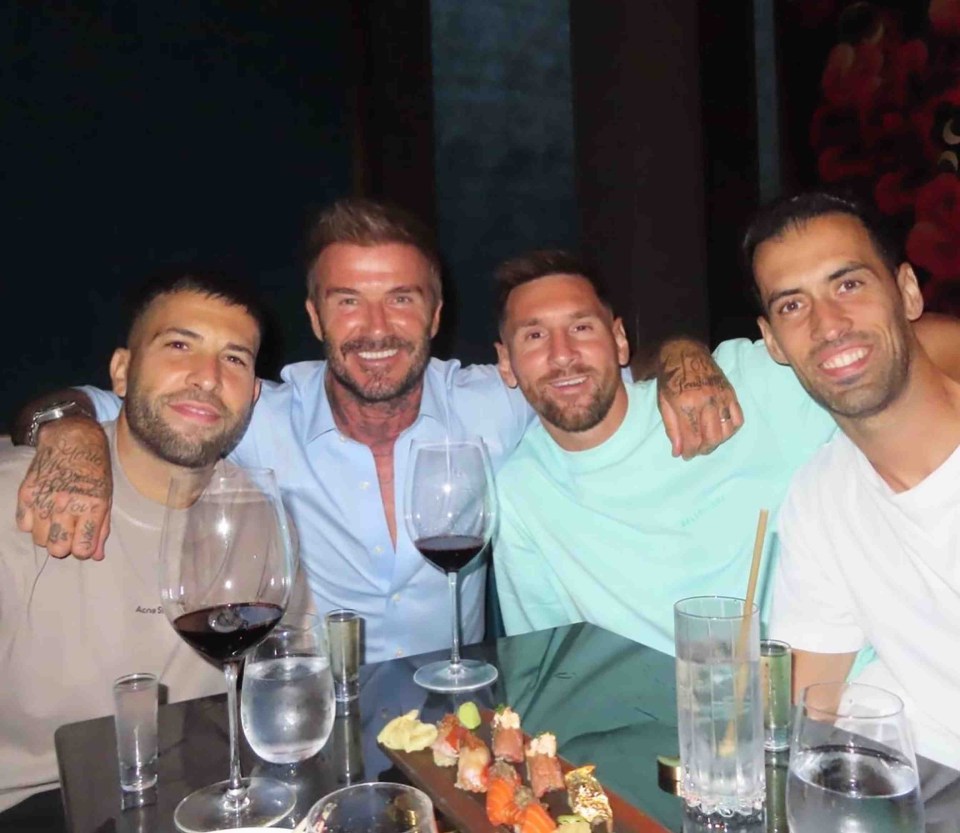 Lionel Messi was celebrating with the Beckhams after Inter Miami's win on Saturday