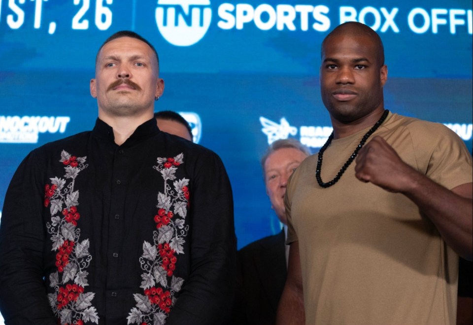 Oleksandr Usyk and Daniel Dubois face off before their world championship bout in Poland