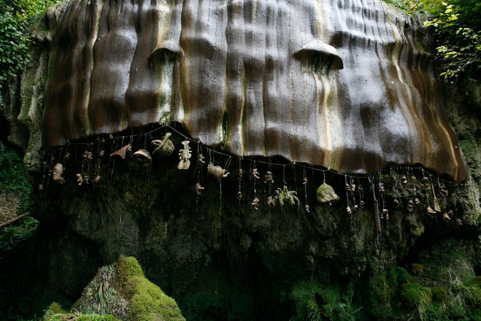 The waters from the nearby well petrify objects including teddy bears and teapots