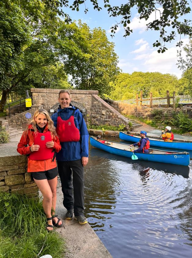 Dan and Helen try everything from abseiling to watersports Credit: Dan Walker/Twitter