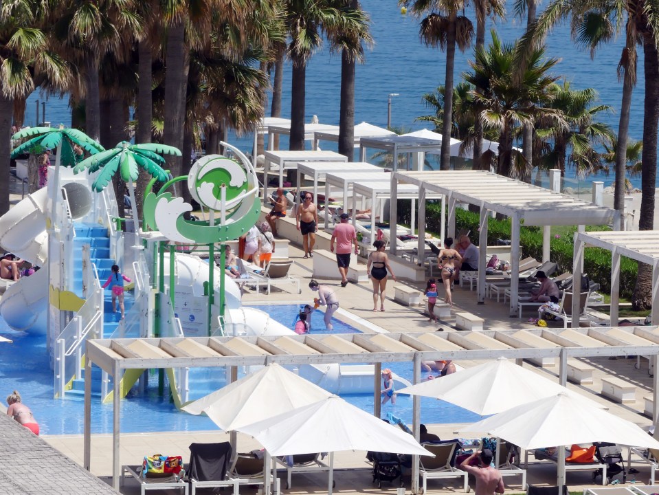 There was no free sunbed in sight in popular Torremolinos - although plenty were left unattended with towels laid down to claim them