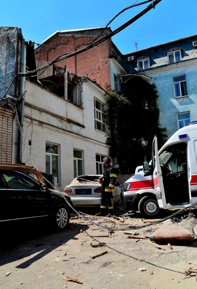 The rogue bomb hit the hospital in once-occupied Kherson