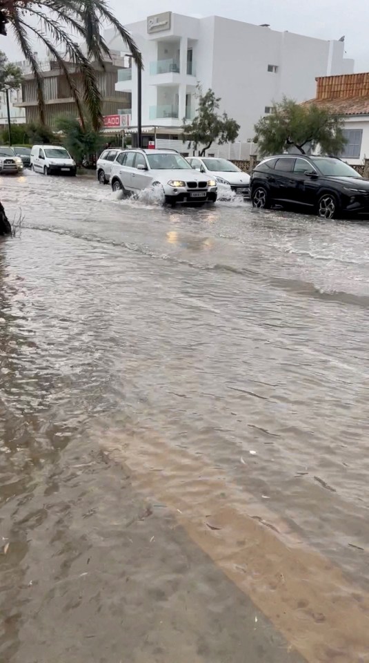 Flooded roads have sparked chaos as people try to navigate the roads