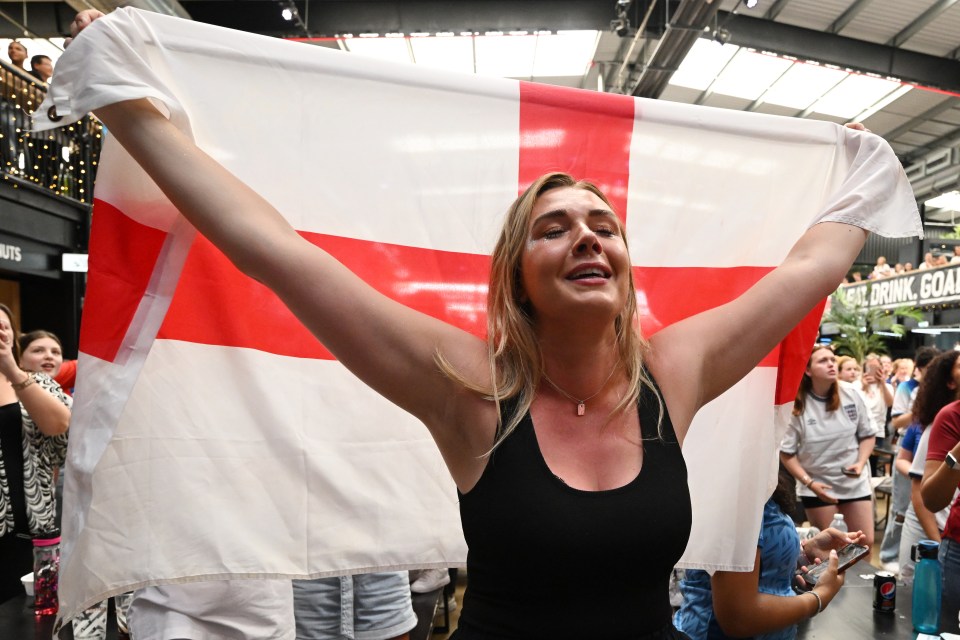 Fans were draped in St George's flags