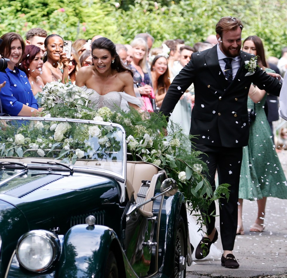 The happy couple's friends and family watched on