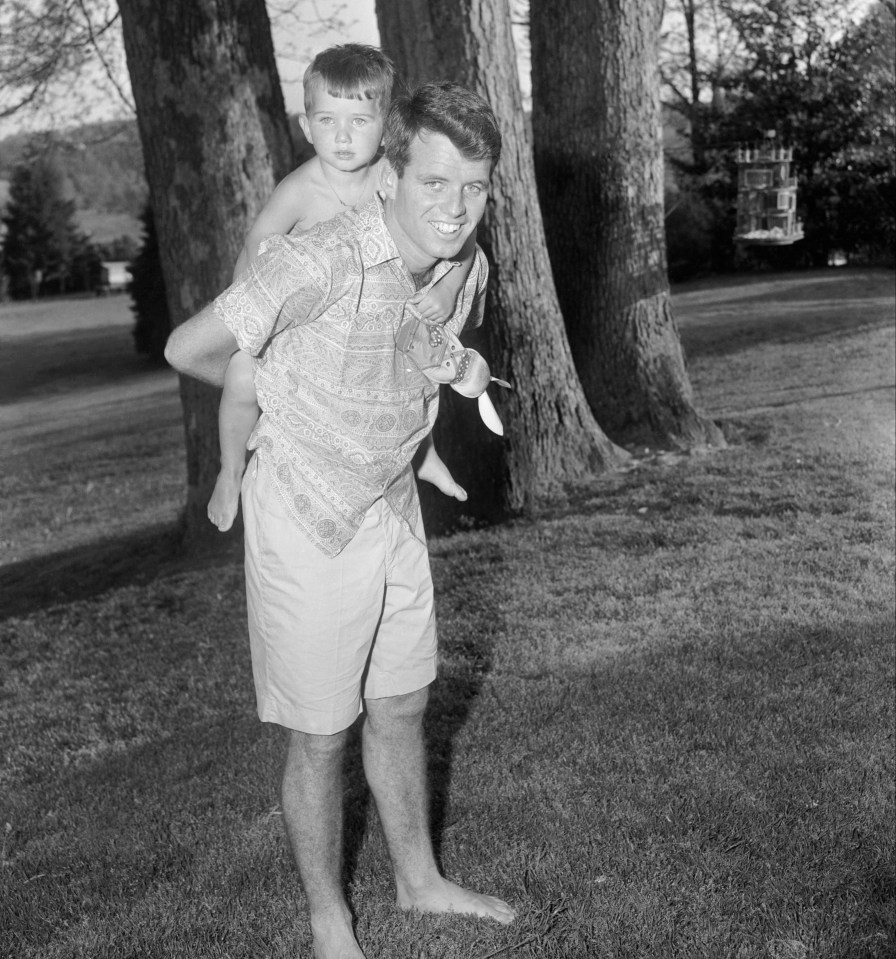 Robert with With father Bobby Kennedy – assassinated June 5, 1968