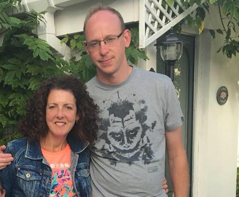 Graham Saville, pictured with Joanne, was killed as he tried to save a man on the train tracks