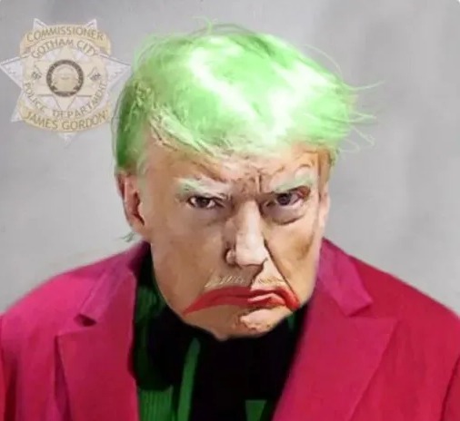 One showed Trump in the trademark outfit of Batman’s arch-nemesis The Joker