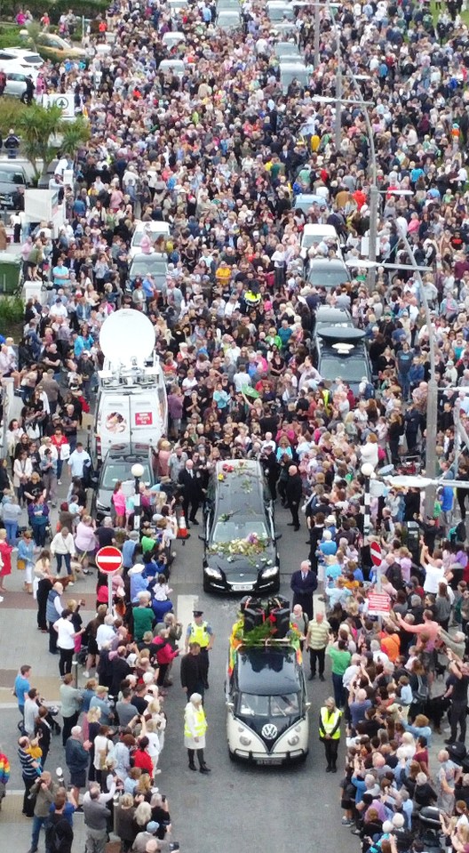 Sinead's music was played from a Volkswagen camper van