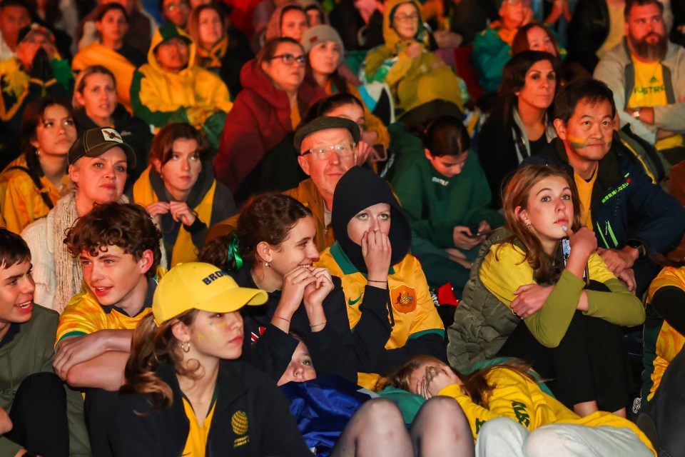 While the Aussie crowd appeared glum after falling to defeat