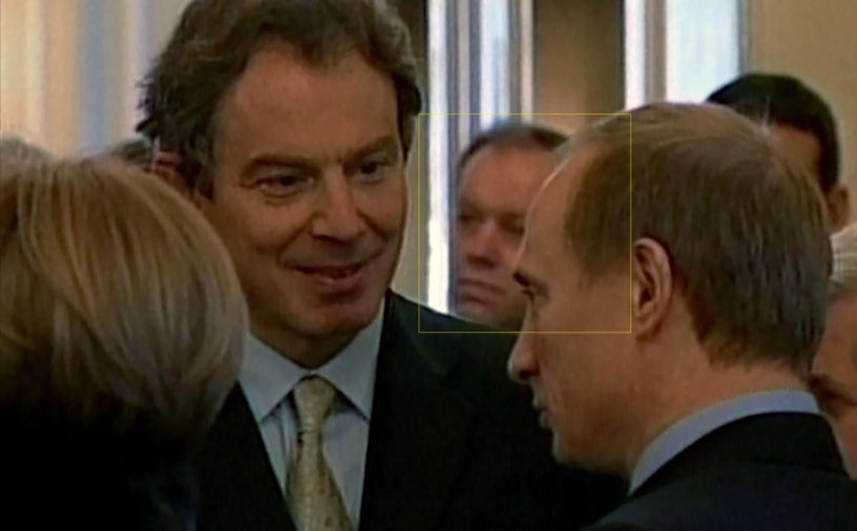 Lopyrev, centre, pictured with Tony Blair, left, and Putin, right in 2002