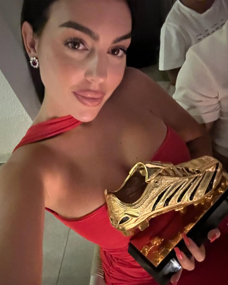 Cristiano Ronaldo's partner Georgina parades his first trophy with Al-Nassr