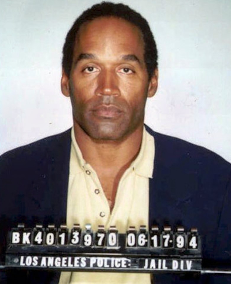 OJ Simpson looked stony-faced in his mugshot