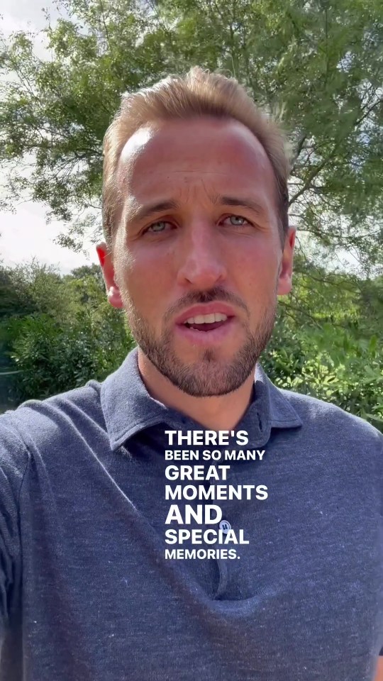 Kane bid an emotional farewell to Tottenham with a video on Instagram