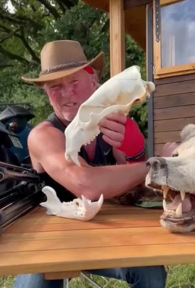 He took to Instagram to show how the bear's fangs ripped through his skin