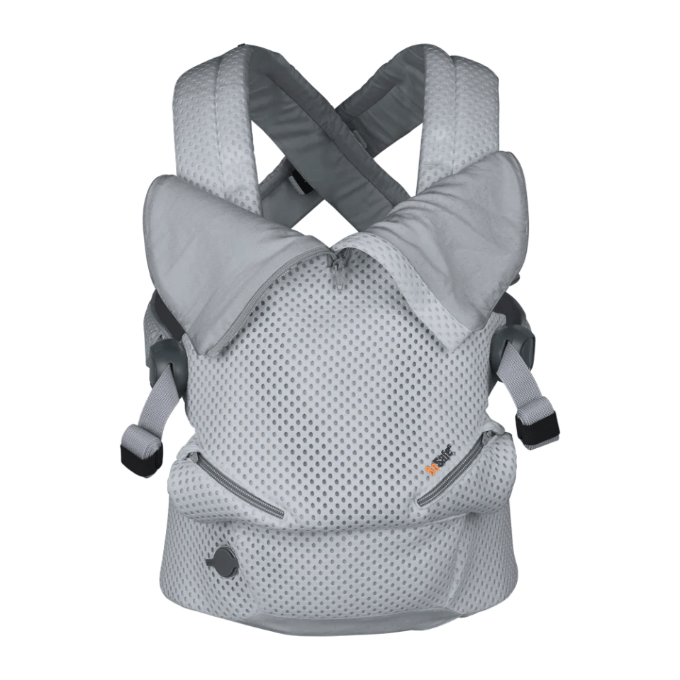 Grey baby carrier.