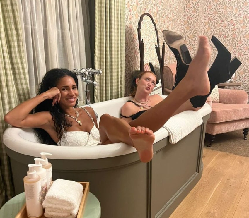 Vick Hope whisked her mates away for a raucous weekend at a spa