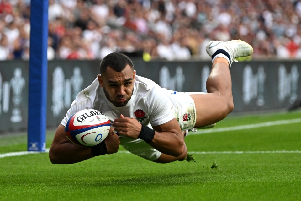 Joe Marchant was denied a stunning score when he could not take hold of the ball