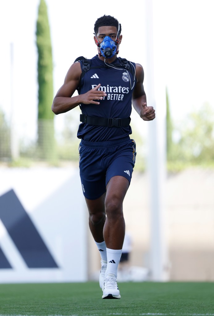 Jude Bellingham was spotted wearing a breathing mask in training