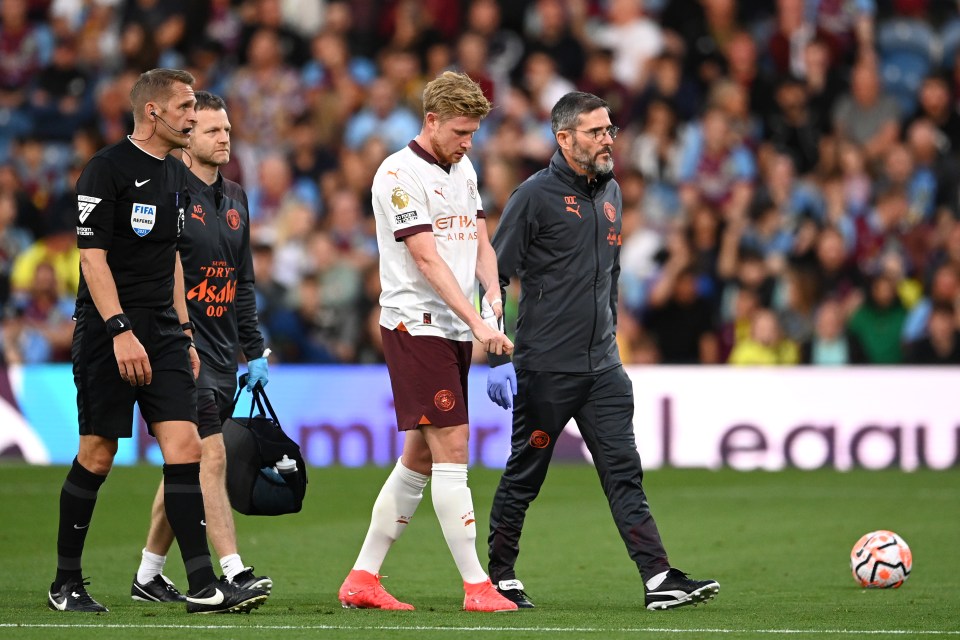 De Bruyne was withdrawn early in the game against Burnley