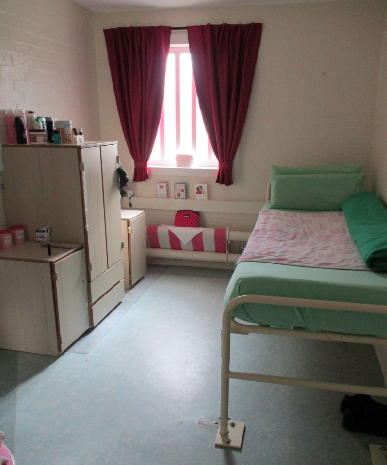 A pink cells inside HMP Low Newton, where inmates have included Rose West