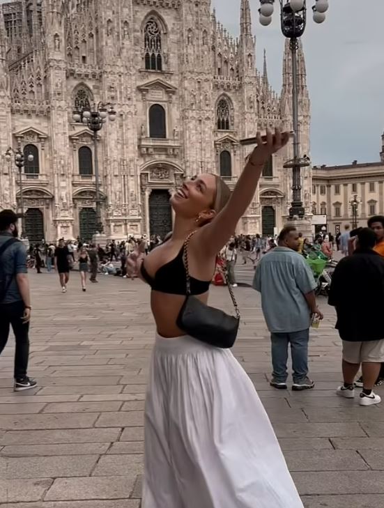 Cassidy McGill has come under fire for her outfit choice in Milan