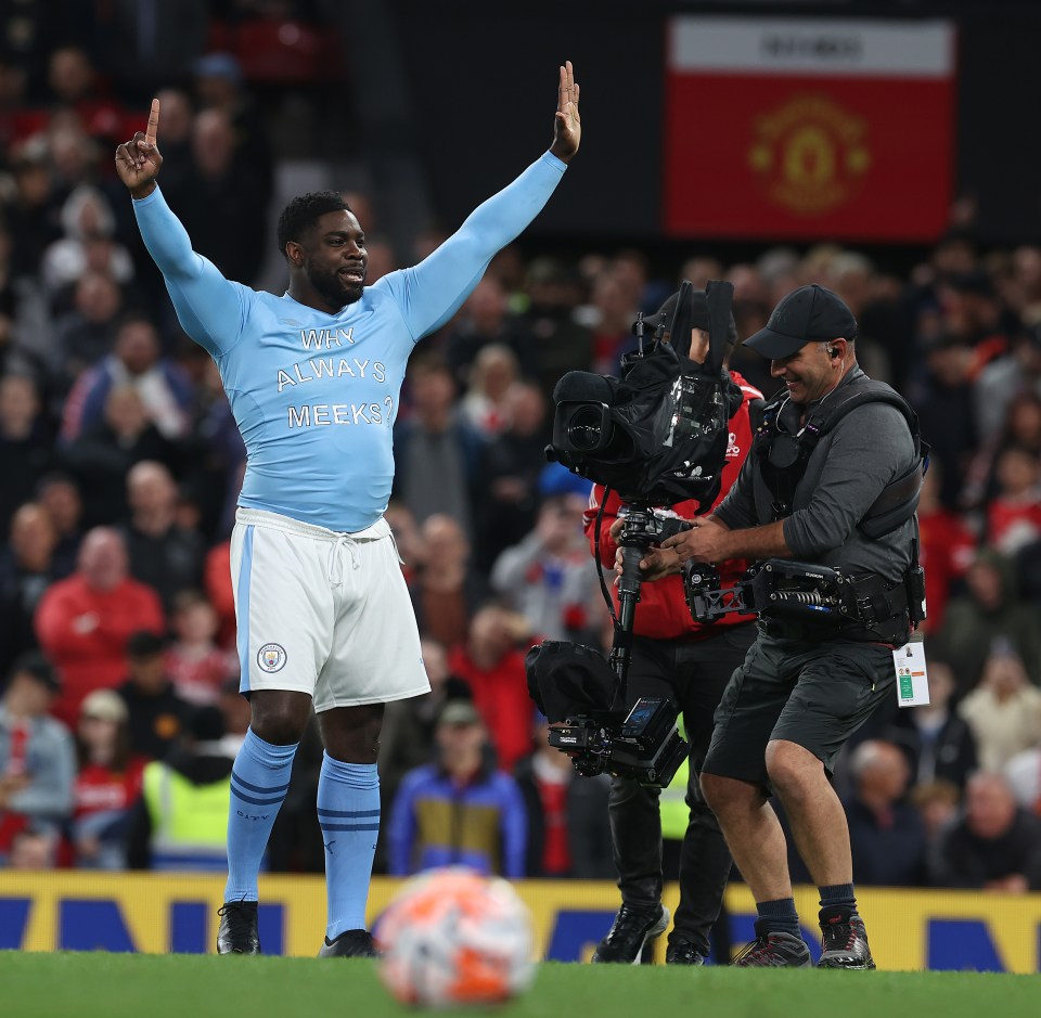 Richards’ shirt had a reference to Mario Balotelli’s iconic celebration in 2011