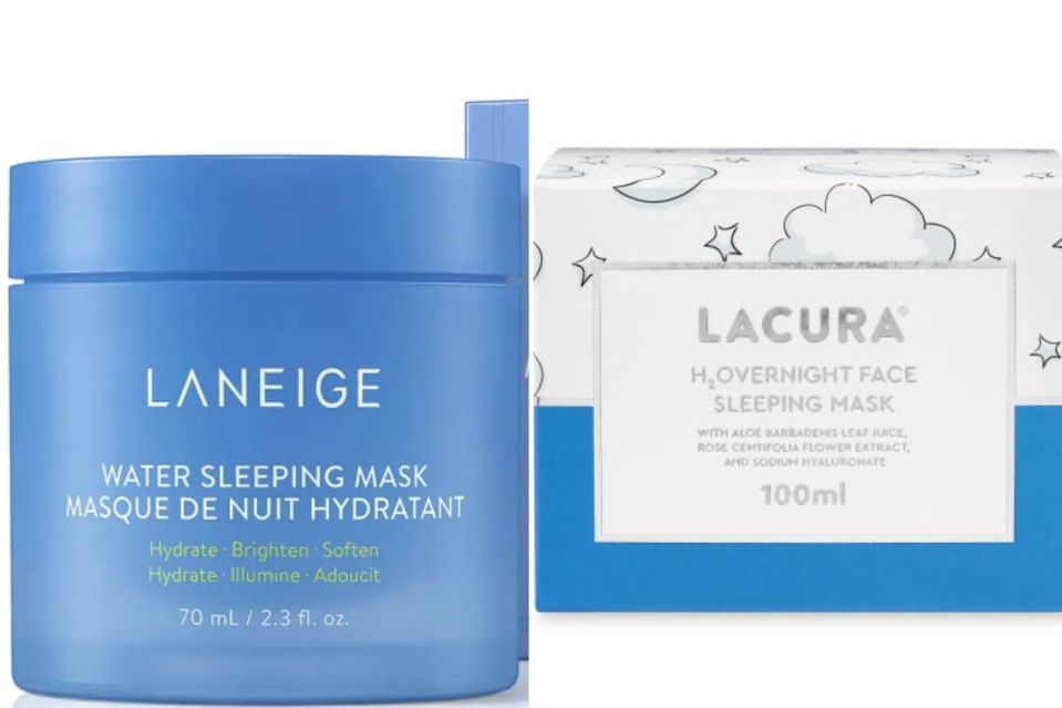 The £26 Laniege Water Sleeping Mask Probiotics has also been duped by the Lacura H2O Sleep Mask which is also £4.99