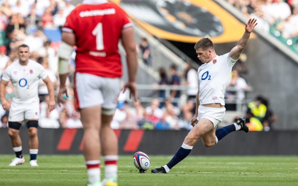 Farrell kicked nine points for England before his early bath