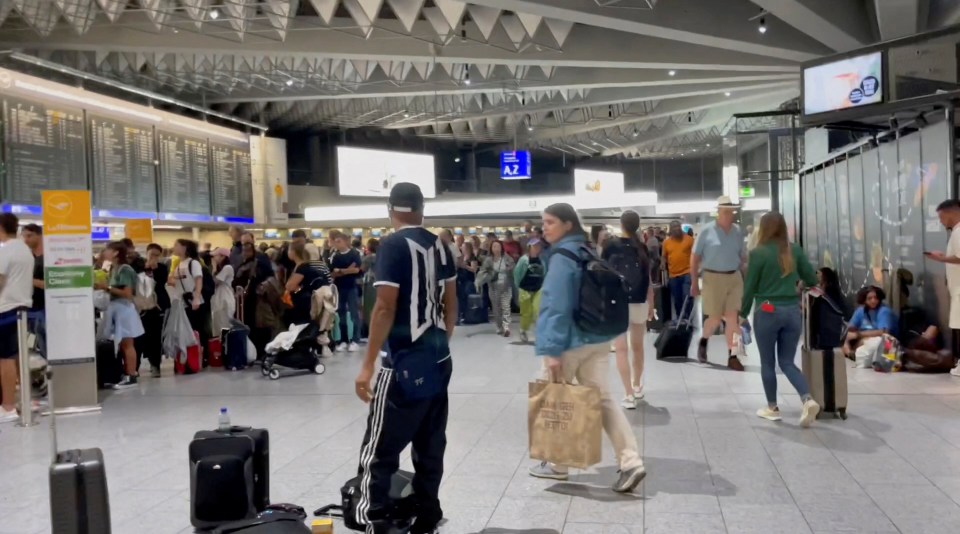 Long lines were seen in the terminal as flights were diverted or cancelled