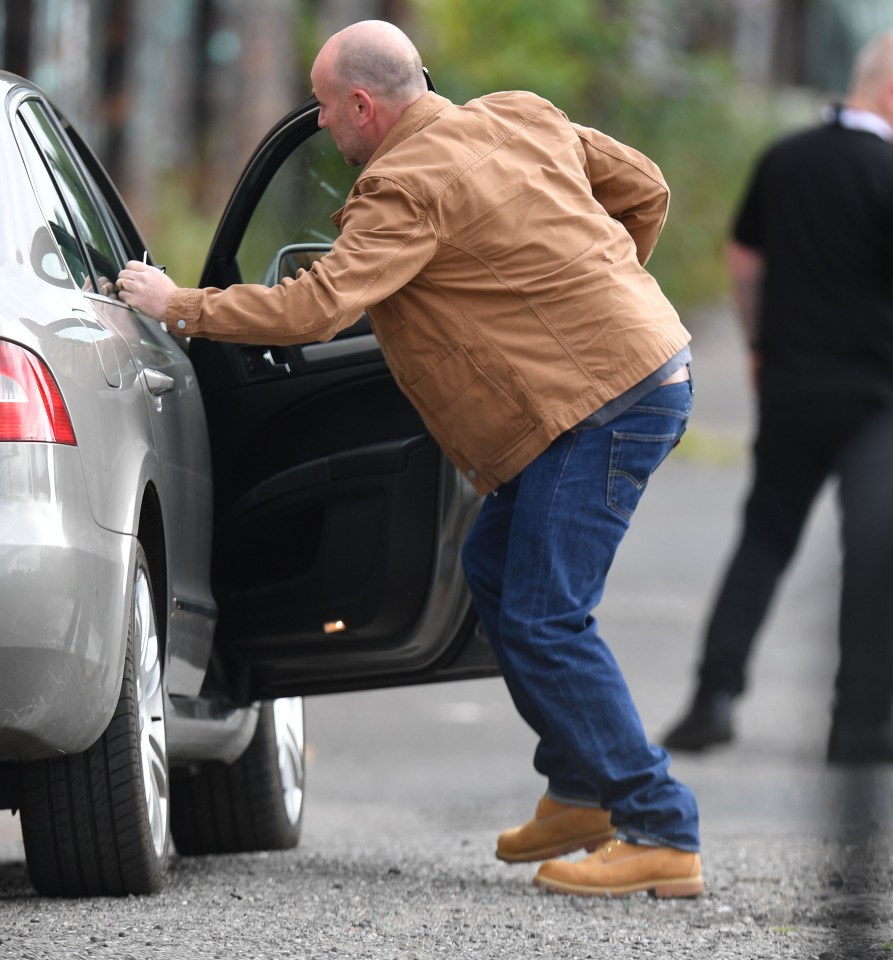 He could then be seen dashing to his car