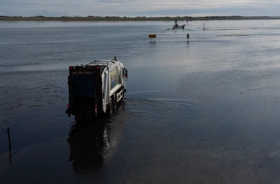 Cars often get into difficulties passing when the tide is high and have to alert the emergency services