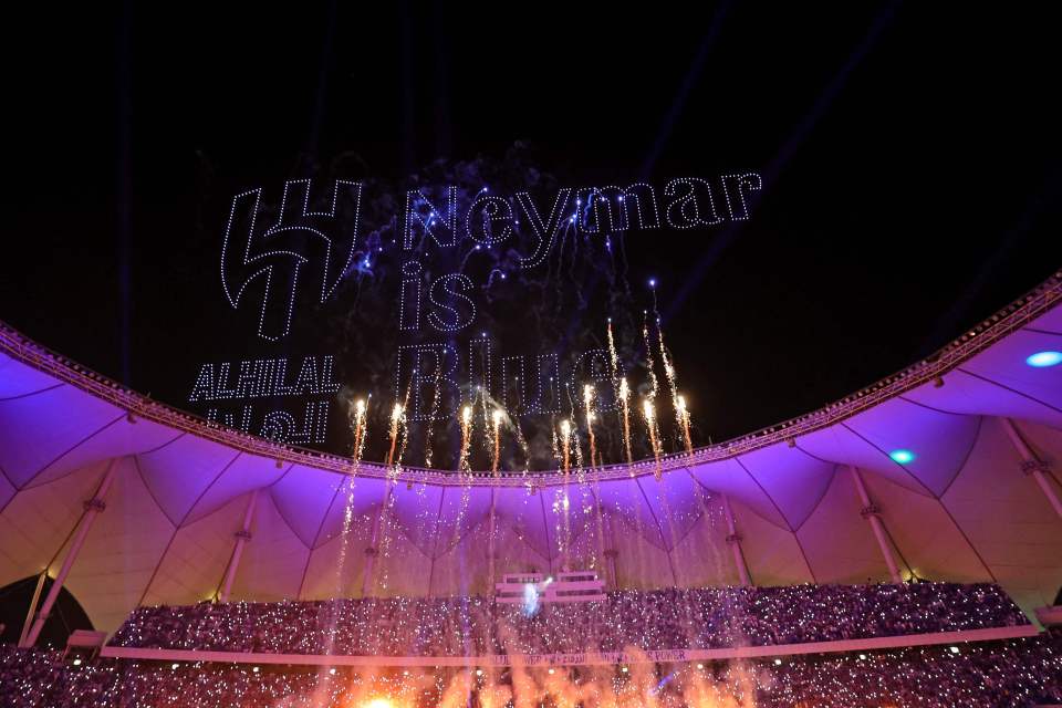 There was a big pyrotechnic display at the King Fahd International Stadium