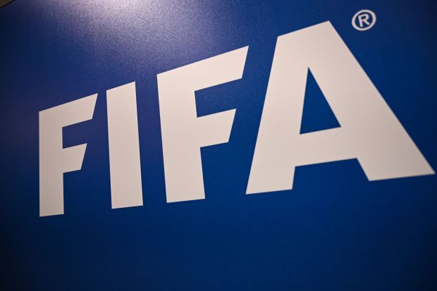 a blue sign with the word fifa on it