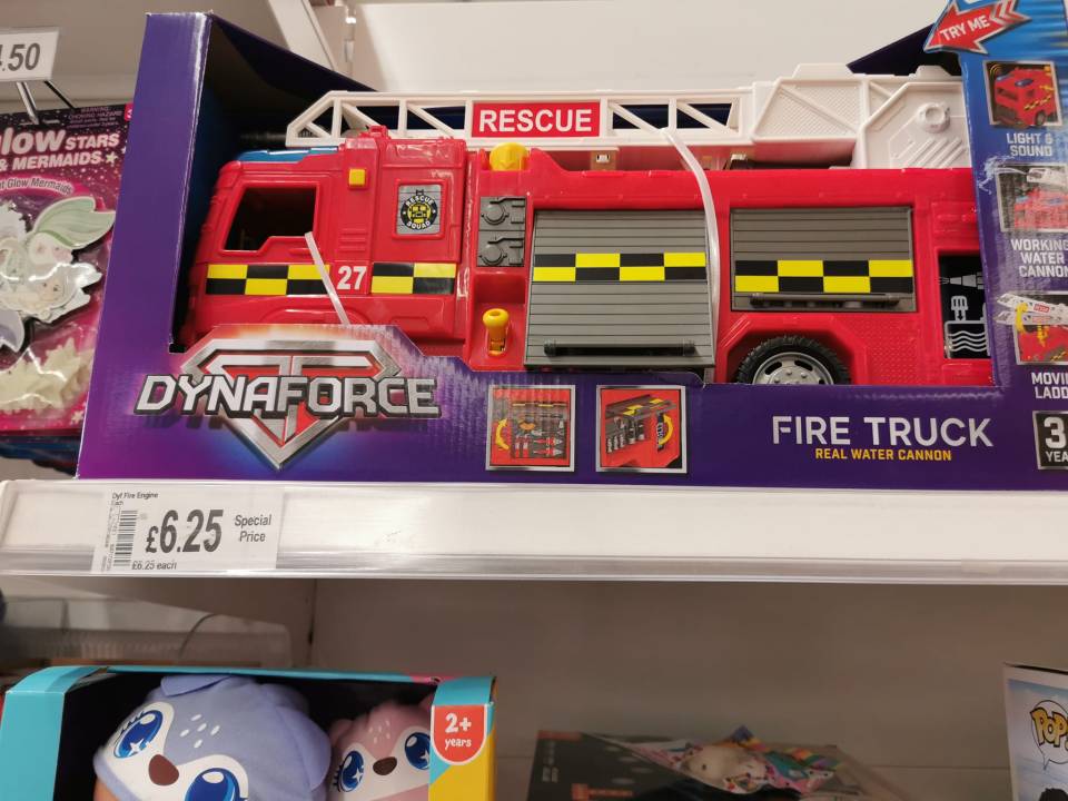 The Dynaforce fire truck was reduced to just £6.25