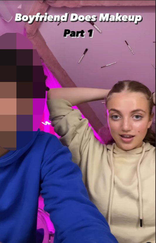 The rising star had her boyfriend do her make-up on YouTube