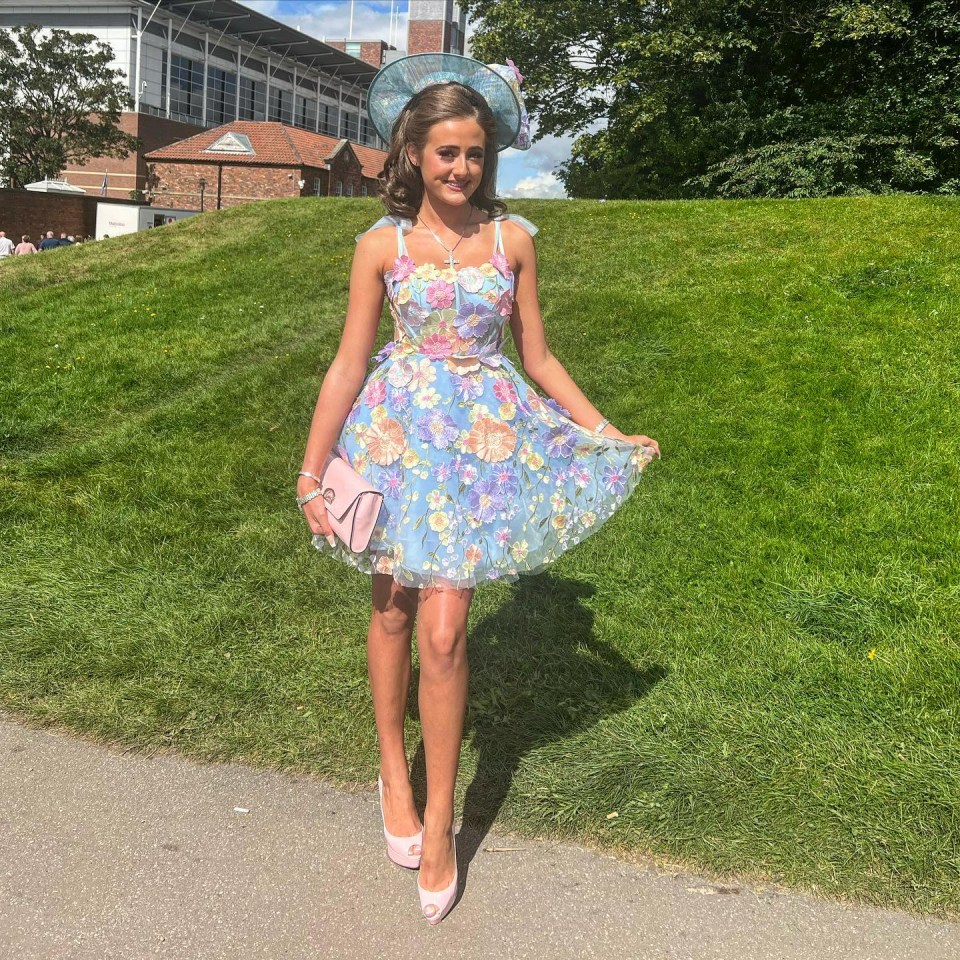 The proud mum also uploaded a shot of her eldest daughter posing in a stylish floral dress and fascinator before she set off for her day at York Races