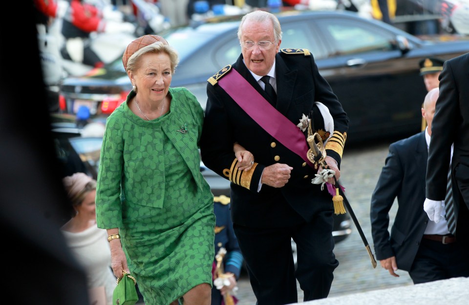 Queen Paola of Belgium and King Albert II, who fathered Delphine